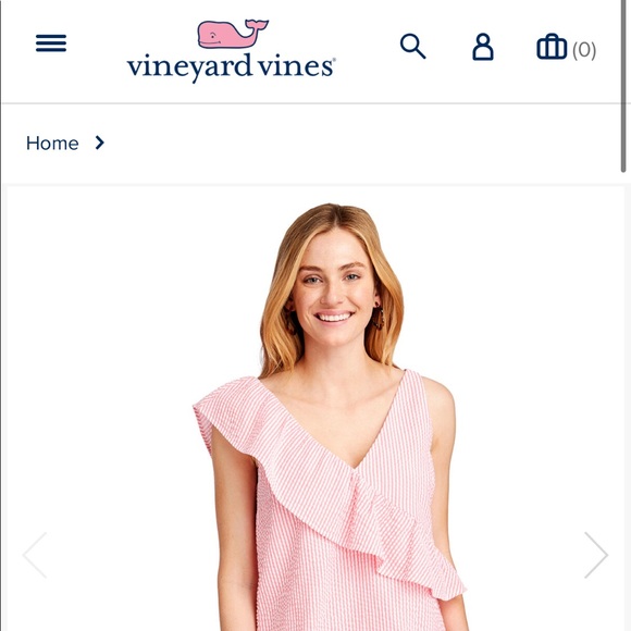 Vineyard Vines Ruffle Seersucker Top - Picture 4 of 6